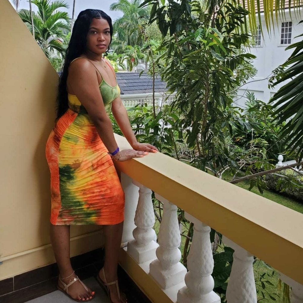 Orange/Green Tie-dye Dress